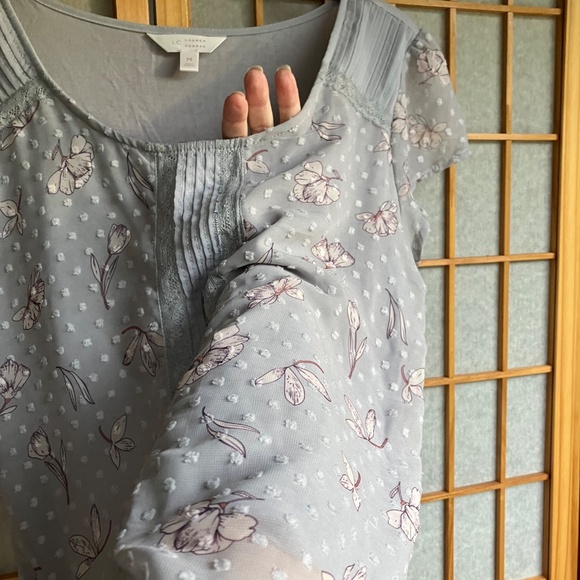 Lauren Conrad M Baby Slate Blue Dainty Sheer Top-Fully Lined - Picture 5 of 8